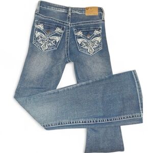 Austin Landing Western Bedazzled Studded Flare Rodeo Jeans Size 0